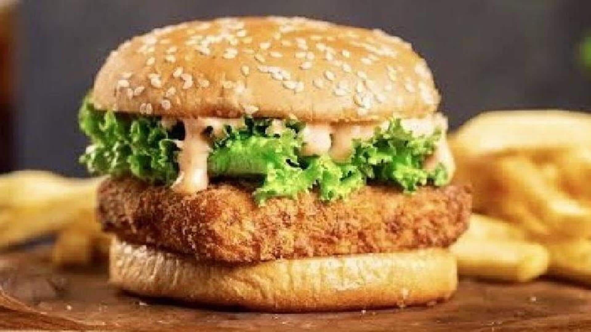 Spicy Paneer Cheese Slice Burger